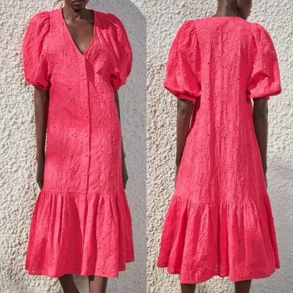 🔥Last 1🔥 ZARA Openwork embroidered midi dress - Picture 5 of 6